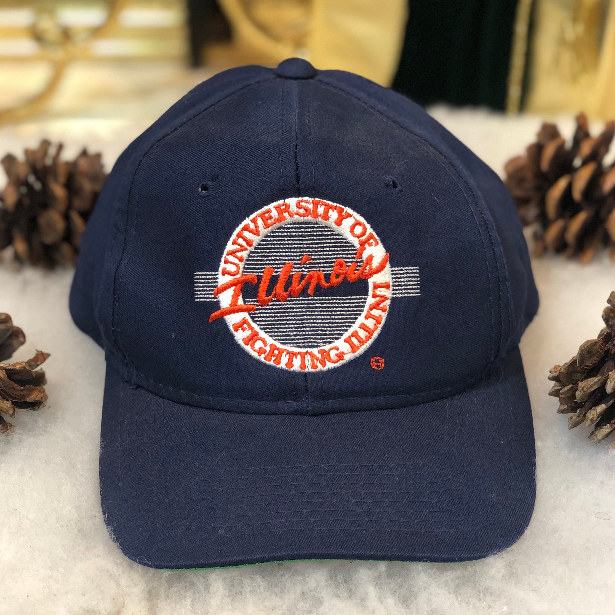 Vintage NCAA Illinois Fighting Illini The Game Circle Logo *YOUTH* Twill Snapback Hat