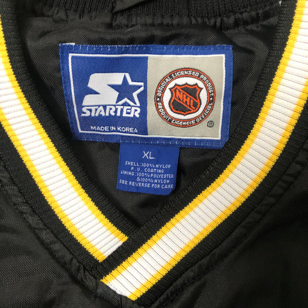 Vintage NHL Pittsburgh Penguins Starter Vneck Pullover Windbreaker Jacket (XL)