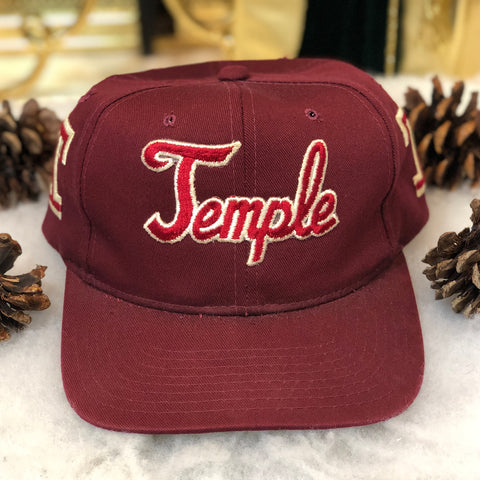 Vintage NCAA Temple Owls Yupoong Snapback Hat *BROKEN SNAPS*
