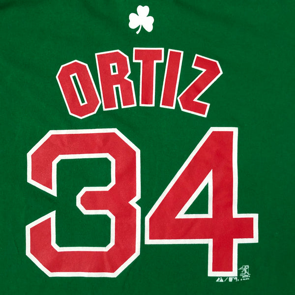 MLB Boston Red Sox David Ortiz St. Patrick's Day Jersey T-Shirt (XXL)