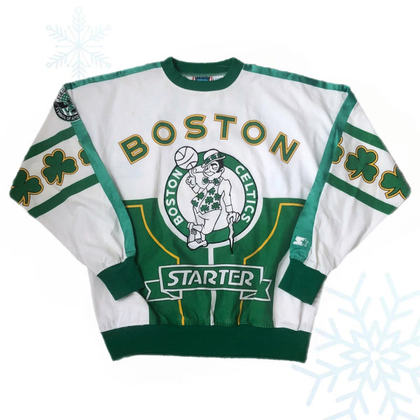 Vintage NBA Boston Celtics Starter All Over Print Crewneck Sweater (L)