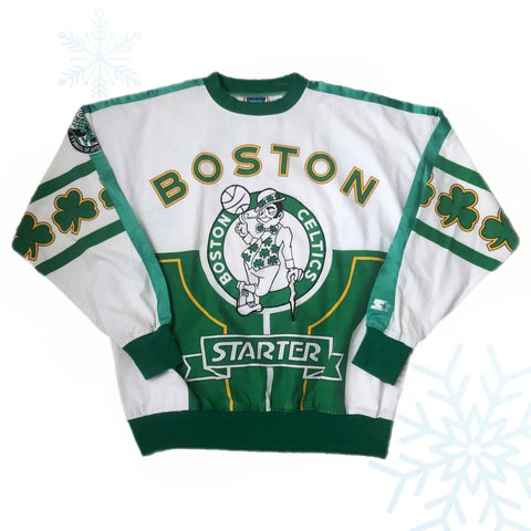 Vintage NBA Boston Celtics Starter All Over Print Crewneck Sweater (L)