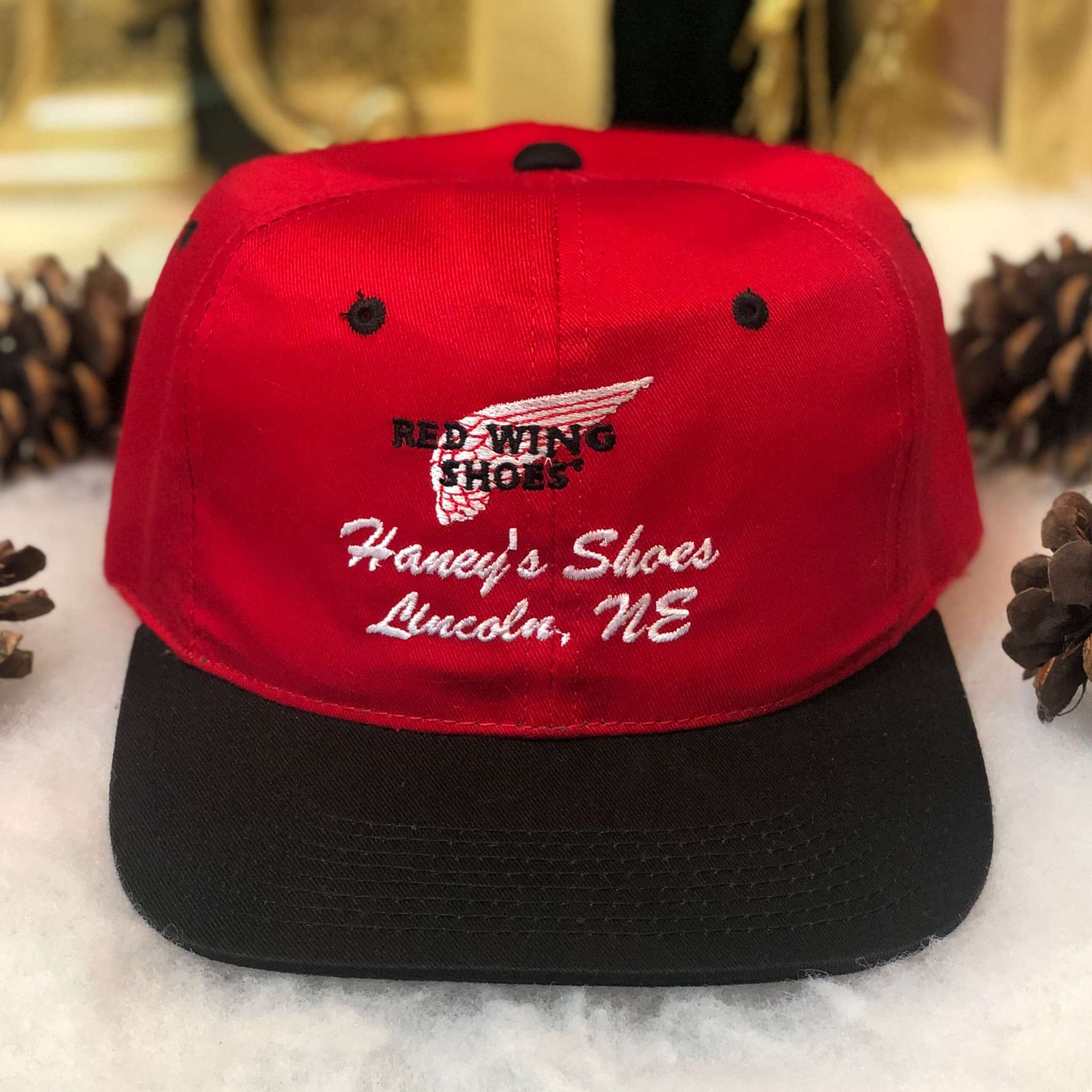 Vintage Red Wing Shoes Honey's Shoes Lincoln Nebraska Twill Snapback Hat