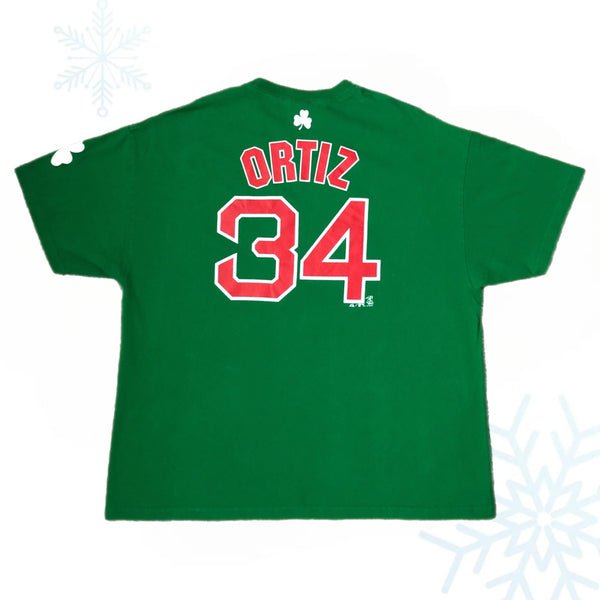 MLB Boston Red Sox David Ortiz St. Patrick's Day Jersey T-Shirt (XXL)