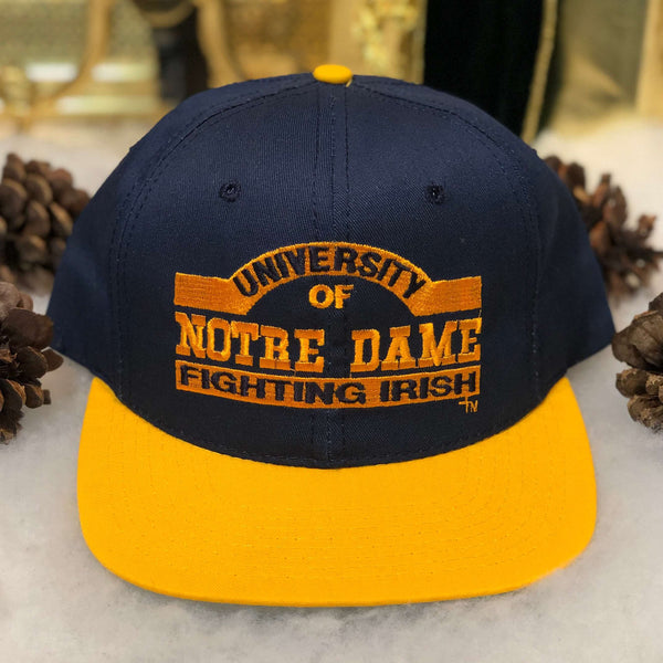 Vintage Deadstock NWOT NCAA Notre Dame Fighting Irish P Cap Wool Snapback Hat
