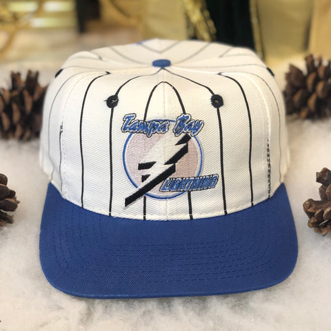Vintage NHL Tampa Bay Lightning Logo 7 Pinstripe Wool Snapback Hat