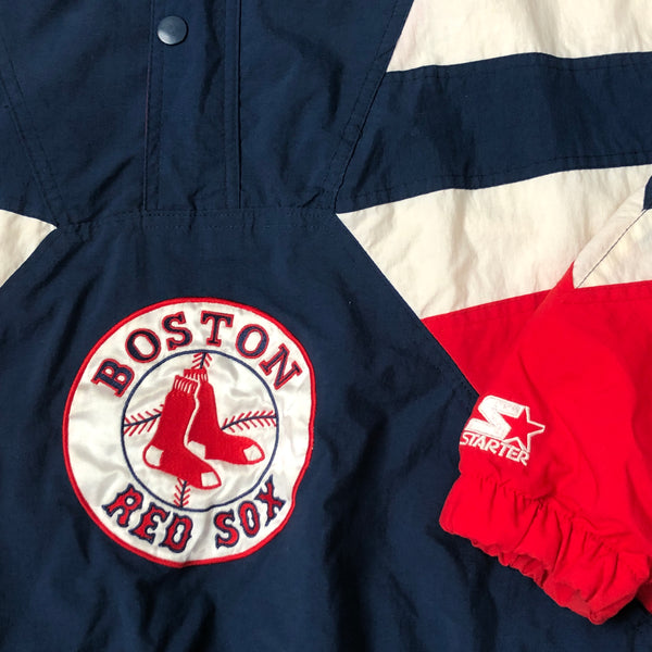 Vintage MLB Boston Red Sox Starter Windbreaker Half-Zip Jacket (M)