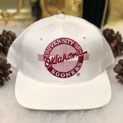 Vintage Deadstock NWOT NCAA Oklahoma Sooners The Game Circle Logo Twill Snapback Hat