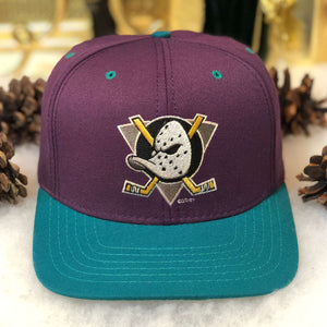 Vintage NHL Anaheim Mighty Ducks American Needle Blockhead Wool Snapback Hat