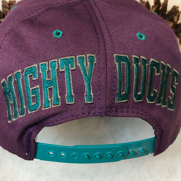 Vintage NHL Anaheim Mighty Ducks American Needle Blockhead Wool Snapback Hat