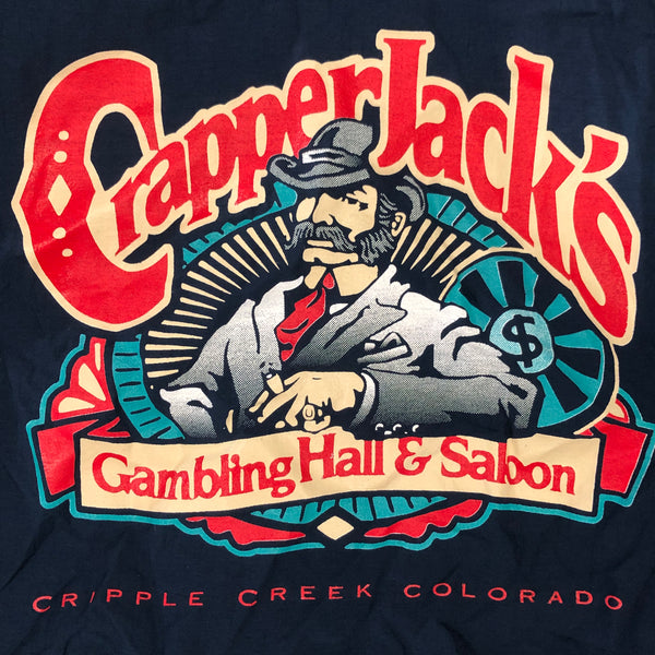 Vintage Crapper Jack's Gambling Hall & Saloon Cripple Creek Colorado Windbreaker Jacket (L)