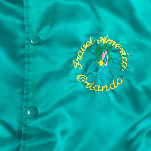 Vintage Travel America Orlando Satin Bomber Jacket (XL)