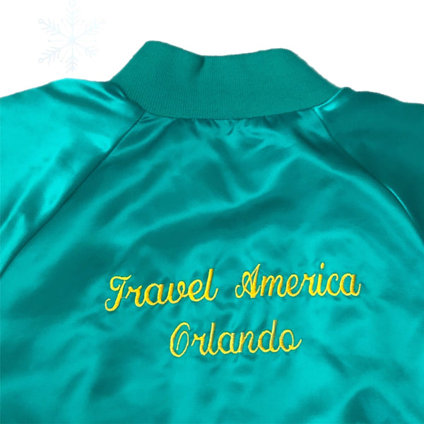 Vintage Travel America Orlando Satin Bomber Jacket (XL)