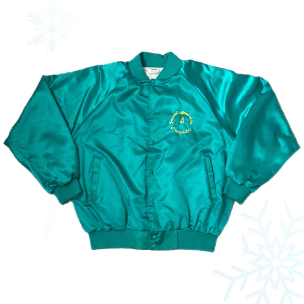 Vintage Travel America Orlando Satin Bomber Jacket (XL)