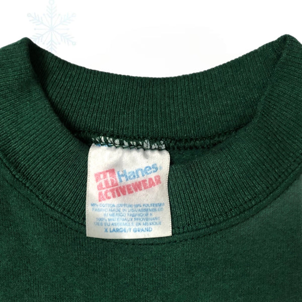 Vintage Hanes Green Blank Crewneck Sweatshirt (XL)