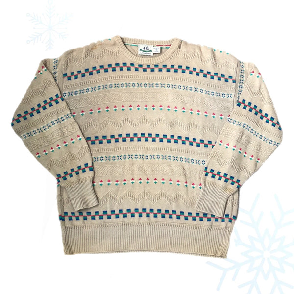 Vintage 417 by Van Heusen Made In USA Knit Sweater (XL)