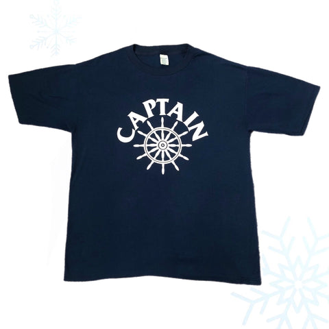 Vintage Captain Boat Sailing T-Shirt (XL)