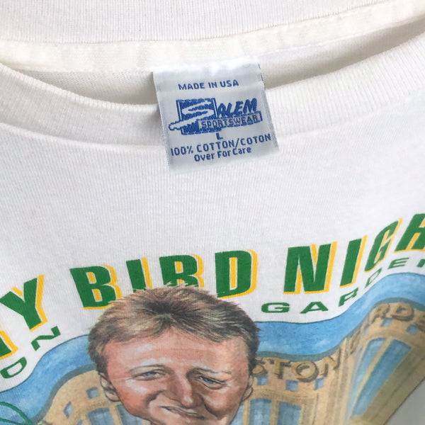 Vintage NBA Boston Celtics Larry Bird Night Salem Sportswear Caricature T-Shirt (L)
