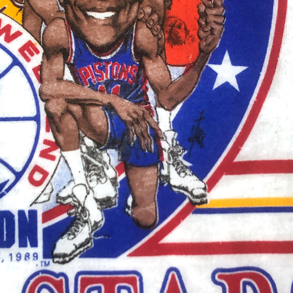 Vintage 1989 NBA All-Star Game Salem Sportswear Caricature T-Shirt (XL)