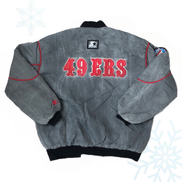 Vintage NFL San Francisco 49ers Starter Acid Wash Slate Jacket (L)