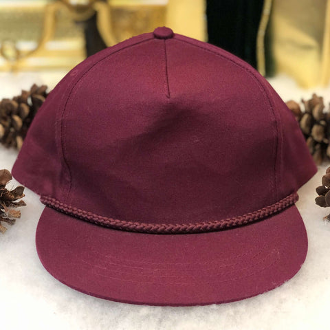 Vintage Yupoong Maroon Blank Twill Snapback Hat