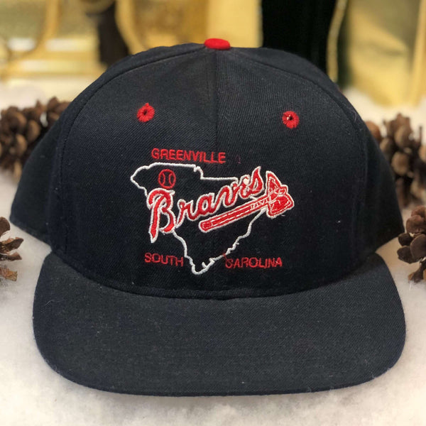 Vintage MiLB Greenville Braves South Carolina DeLONG Wool Snapback Hat