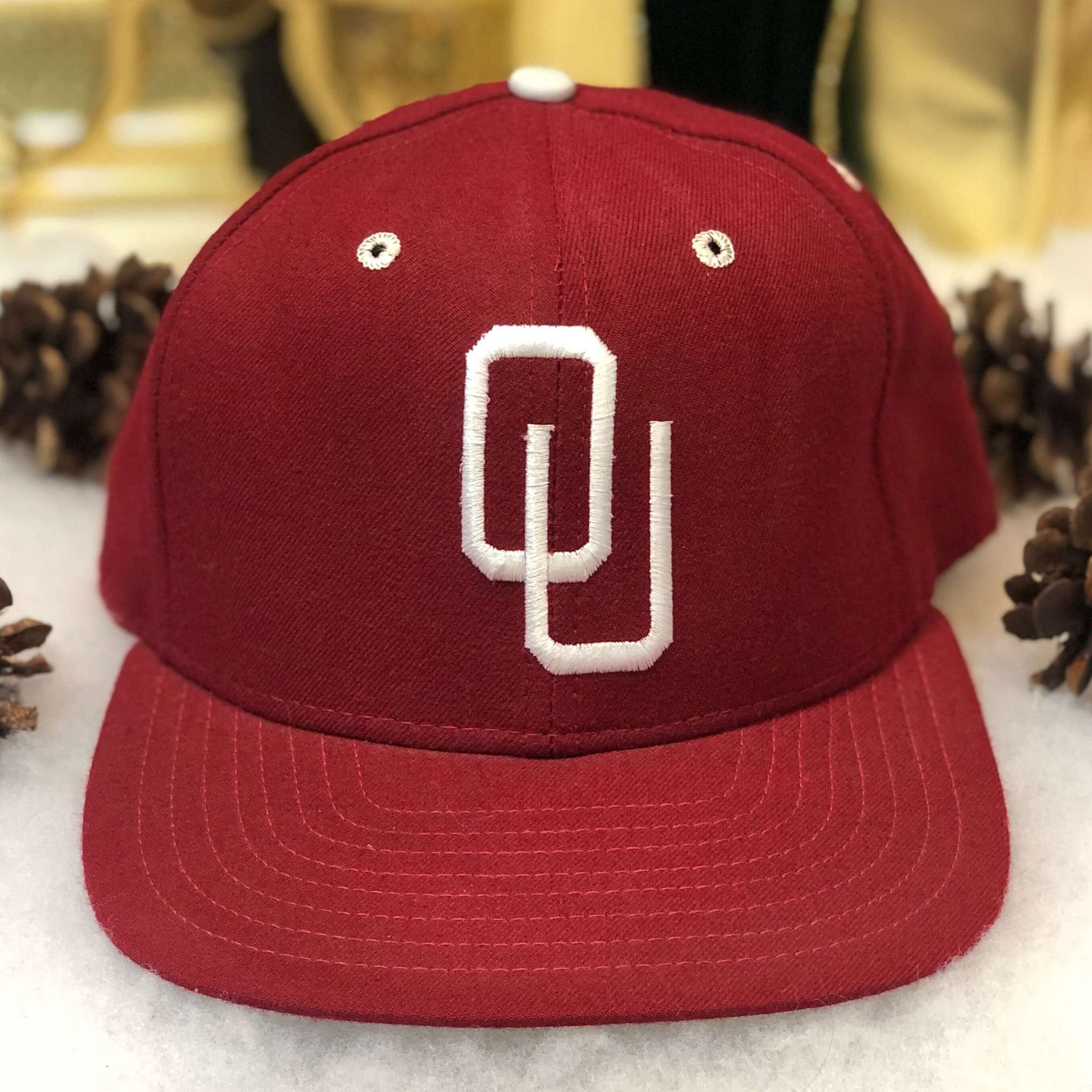 Vintage NCAA Oklahoma Sooners New Era Wool Fitted Hat 7 1/8