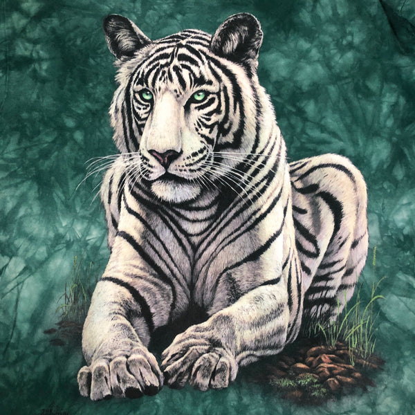 2009 The Mountain White Siberian Tiger Busch Gardens Tie-Dye T-Shirt (L)