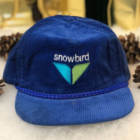 Vintage Snowbird Utah Skiing Corduroy Strapback Hat