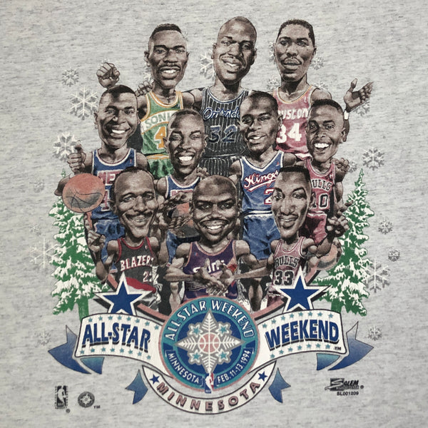 Vintage 1994 NBA All-Star Weekend Minnesota Salem Sportswear Caricature T-Shirt (M)