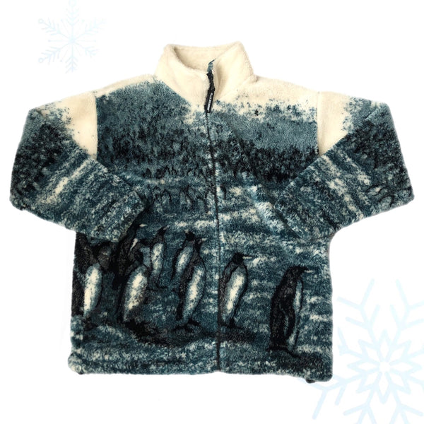 Black Mountain Outdoor Penguins All Over Print Fleece Zip-Up Jacket (M)
