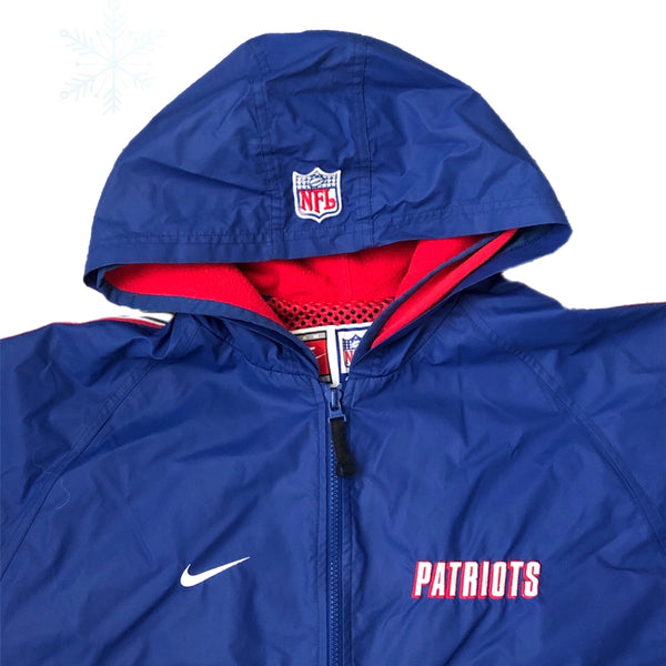 Vintage NFL New England Patriots Nike Windbreaker Double Hooded Rain Jacket (M)