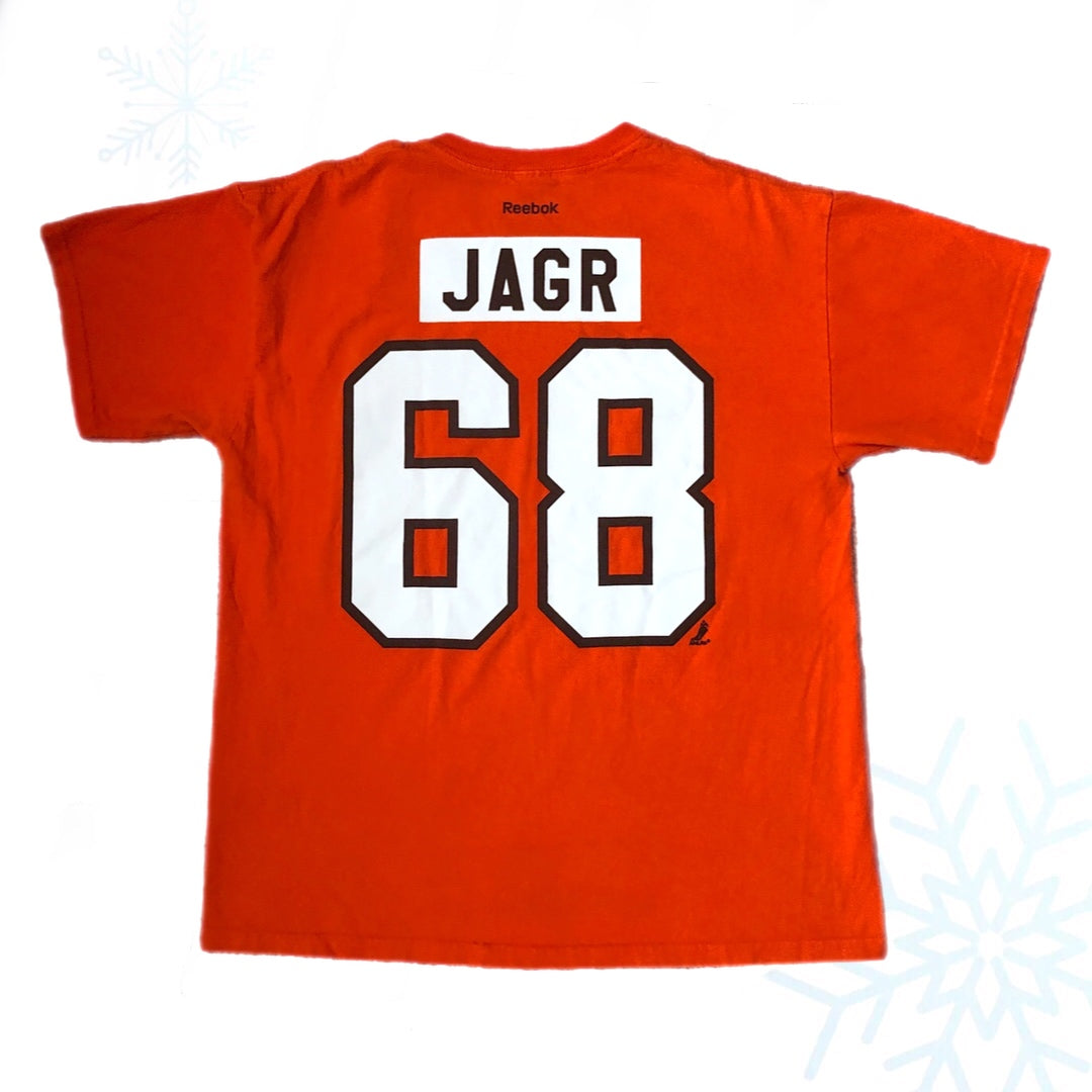 NHL Philadelphia Flyers Jaromir Jagr Reebok Jersey T-Shirt (L)