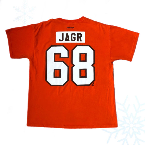 NHL Philadelphia Flyers Jaromir Jagr Reebok Jersey T-Shirt (L)
