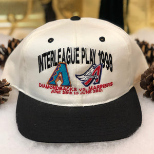 Vintage Deadstock NWOT 1998 MLB Arizona Diamondbacks Seattle Mariners Interleague Play Twill Snapback Hat