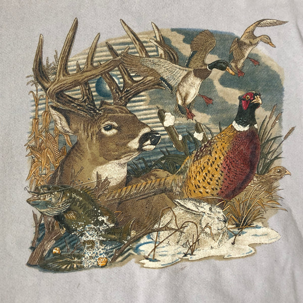 Vintage Deer Turkey Duck Geese Crewneck Sweatshirt (XXL)