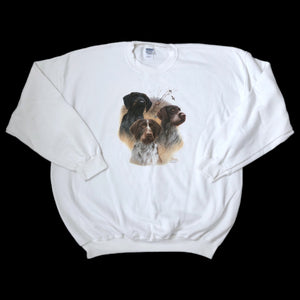 Vintage German Wirehaired Pointers Duck Geese Hunting Crewneck Sweatshirt (XXL)