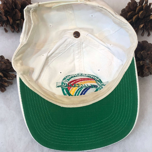 Vintage NCAA Hawaii Rainbows The Game Circle Logo Twill Snapback Hat *BROKEN SNAPS*