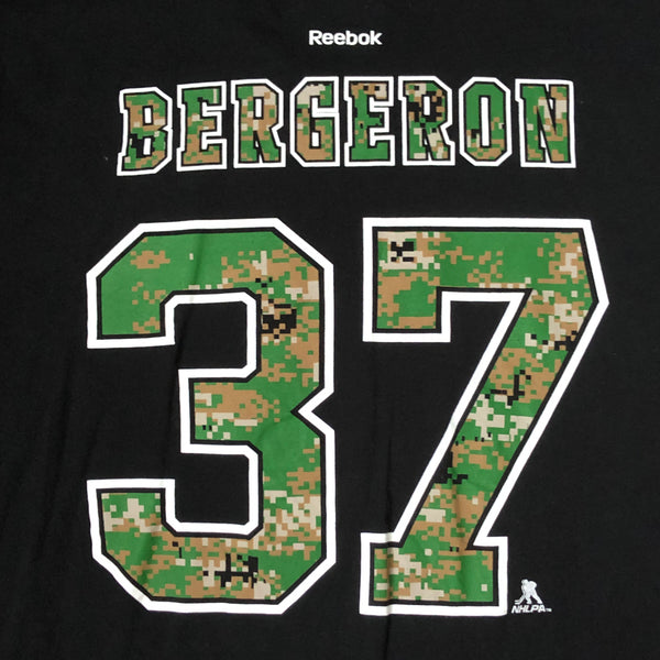 NHL Boston Bruins Patrice Bergeron Reebok Salute to Veterans Jersey T-Shirt (XXL)
