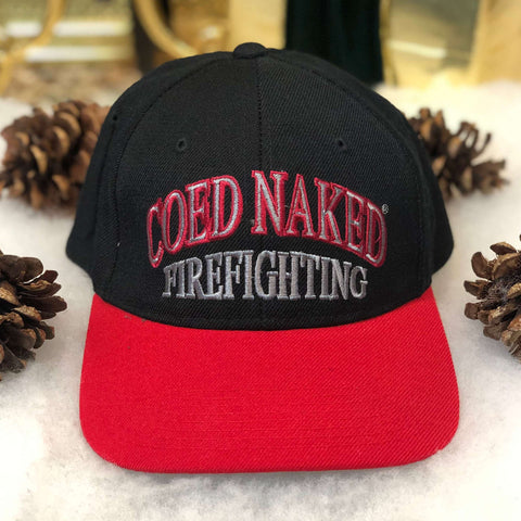 Vintage Coed Naked Firefighting "Find 'Em Hot, Leave 'Em Wet!" Wool Snapback Hat