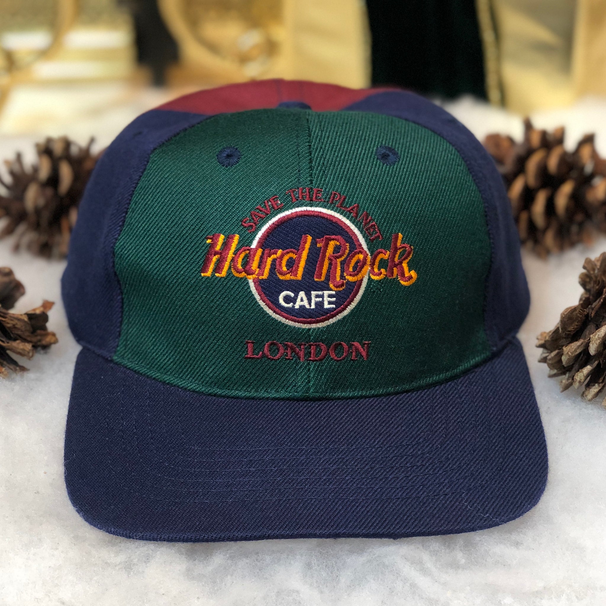 Vintage Hard Rock Cafe London Pinwheel Wool Snapback Hat