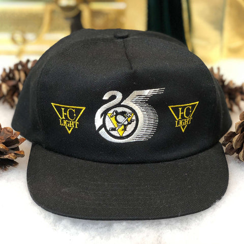 Vintage 1992 NHL Pittsburgh Penguins 25th Anniversary I.C. Light Wool Snapback Hat