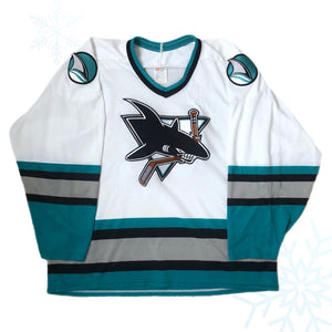 Vintage NHL San Jose Sharks CCM Maska Air Knit Jersey (XL)