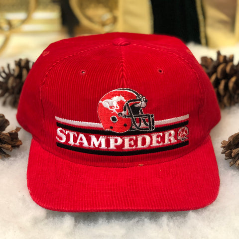 Vintage CFL Calgary Stampeders Ted Fletcher Corduroy Snapback Hat