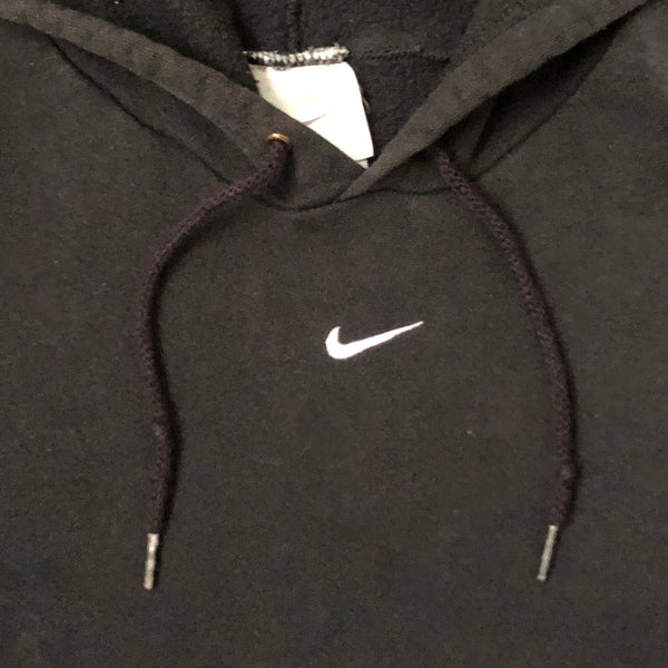 Vintage Nike Center Swoosh y2k Black Hoodie Sweatshirt (XXL)