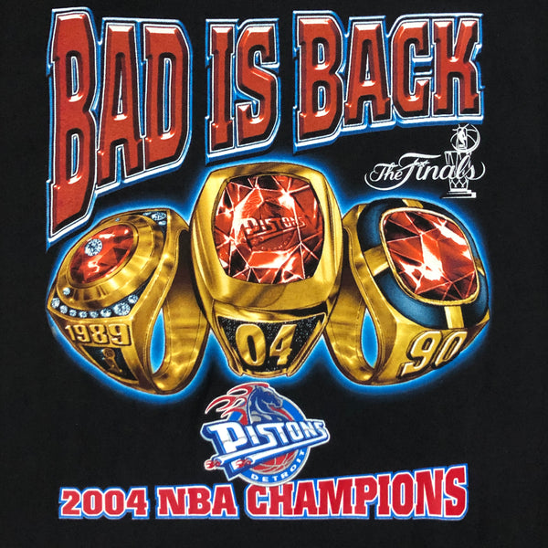 Vintage 2004 NBA Detroit Pistons World Champions "Bad Is Back" T-Shirt (XL)