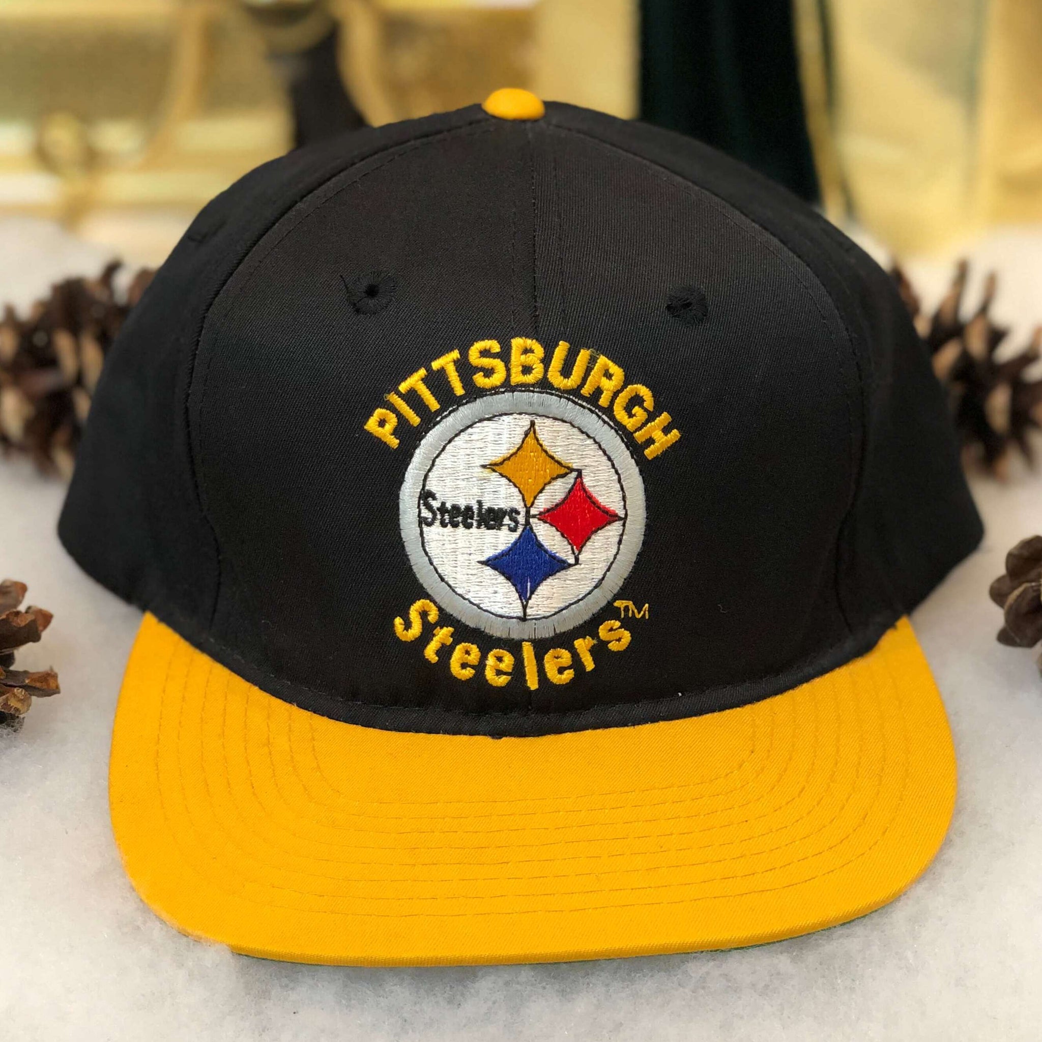 Vintage NFL Pittsburgh Steelers AJD Twill Snapback Hat