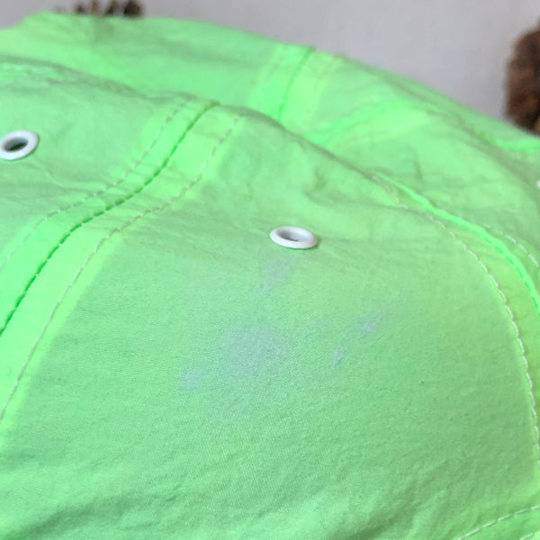 Vintage Disney Mickey Mouse Neon Green Nylon Strapback Hat
