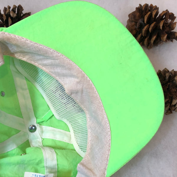 Vintage Disney Mickey Mouse Neon Green Nylon Strapback Hat