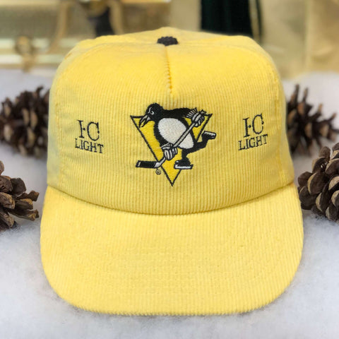 Vintage Deadstock NWOT NHL Pittsburgh Penguins I.C. Light Corduroy Snapback Hat